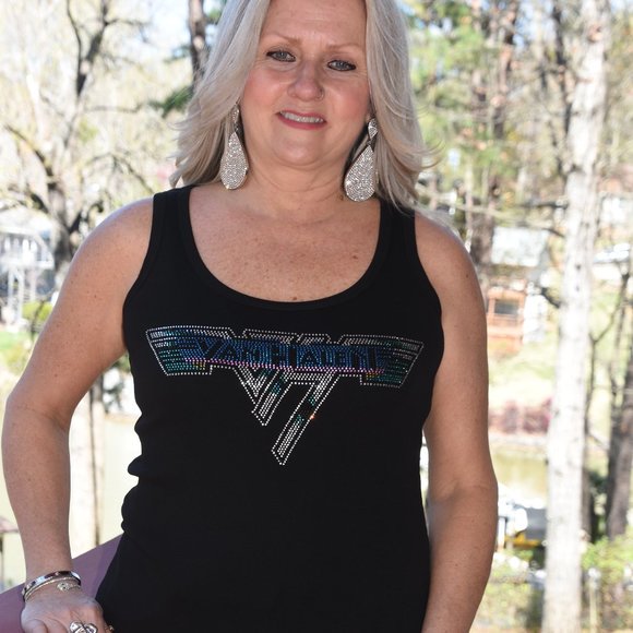 Van Halen Rhinestone  bling sleeveless tank top  XS,S,M,L,XL,XXL, … - Picture 2 of 13